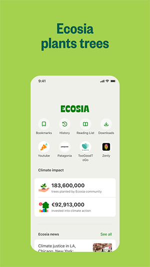 Ecosia浏览器安卓版下载2024最新版-Ecosia浏览器APP下载安装官网手机版v9.1.1